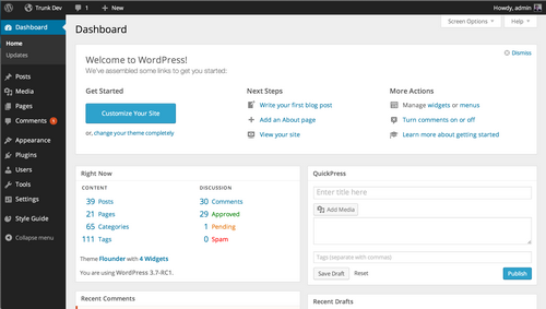 WordPress 3.8 Beta1 发布，全新后台功能界面 - 新闻 - 1