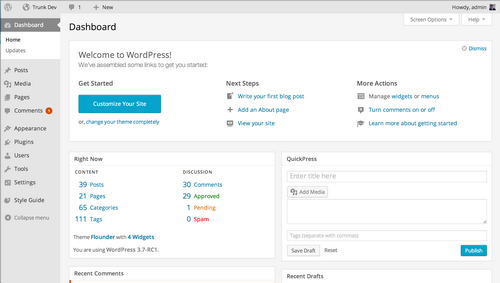 WordPress 3.8 Beta1 发布，全新后台功能界面 - 新闻 - 5